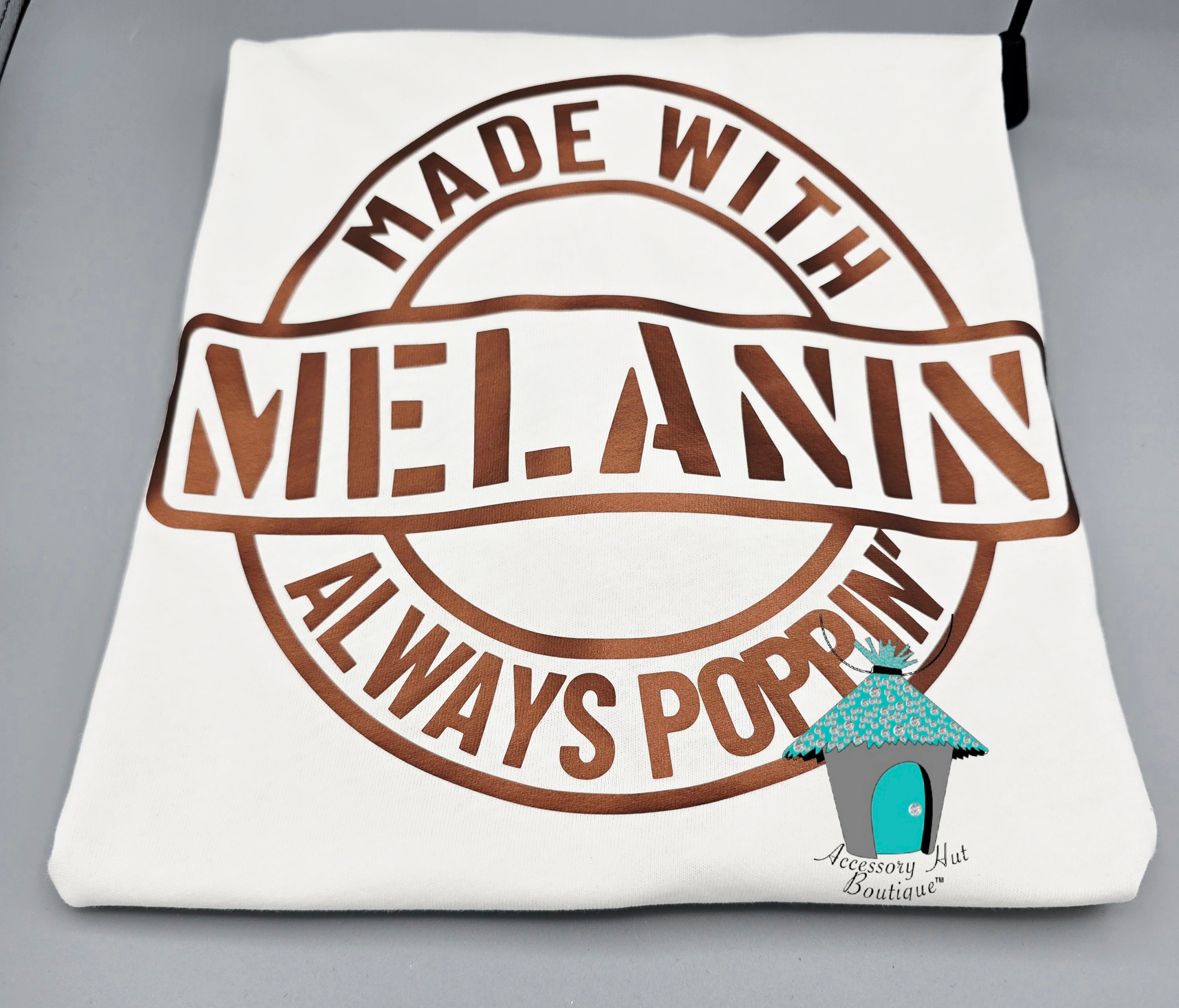 Made with Melanin, Always Poppin’ T-Shirt & Earring Set