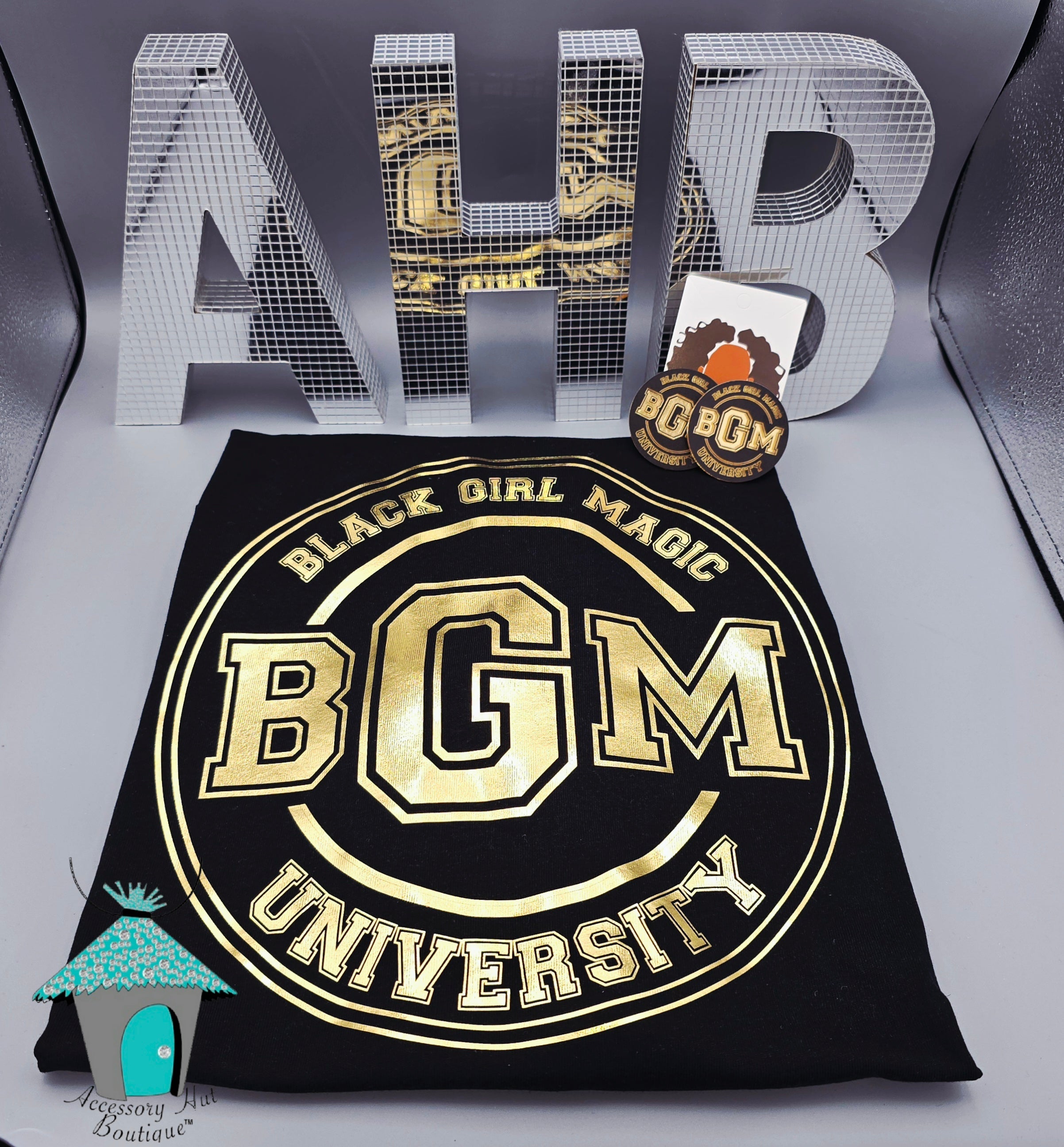 Black Girl Magic University T-Shirt & Earring Set