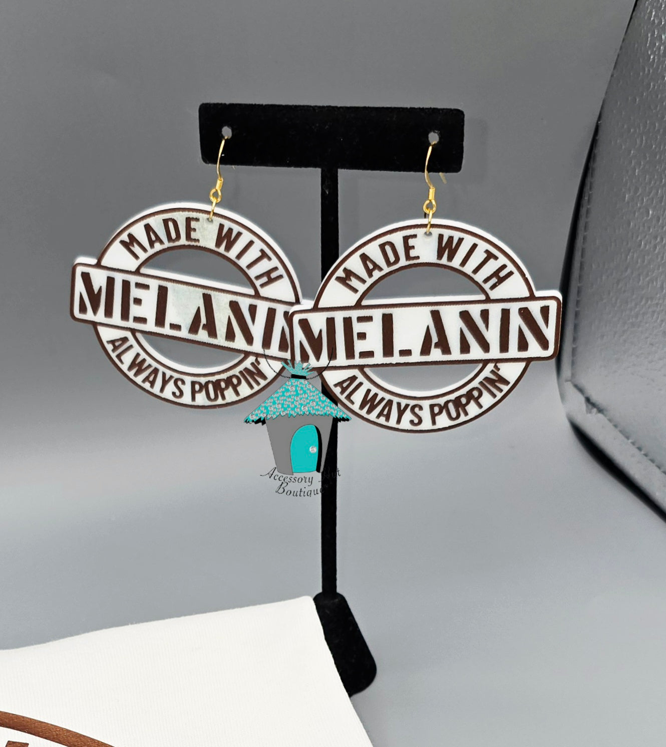 Made with Melanin, Always Poppin’ T-Shirt & Earring Set